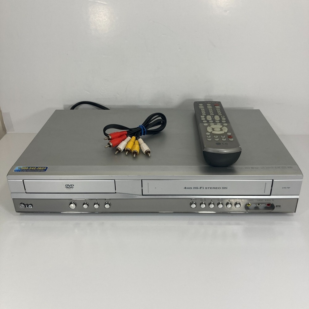 LG DVD/VHS Combo Player LVC-737 w/ Remote + Cables - Tested & Working